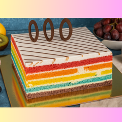 Rainbow Cake (Eggless)