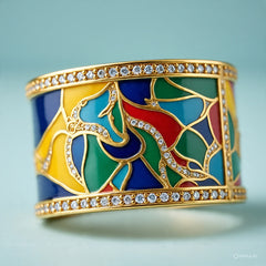 Berkeley & Lords Enamel Cuff Gold Bracelet