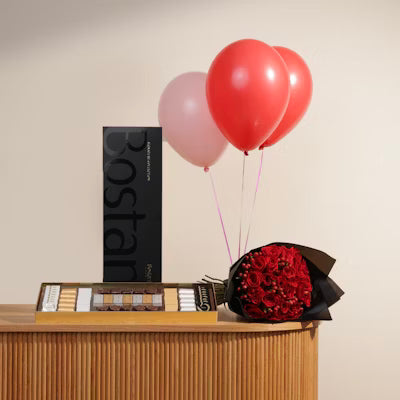 Berkeley & Lords Bostani Chocolate Box (Flowers & Balloon)