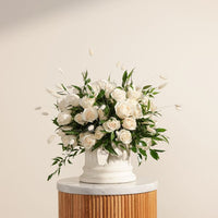 Pure White Roses Vase (50 Flowers)