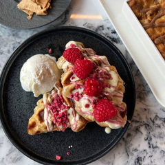 Ruby Chocolate & Raspberry Croffle