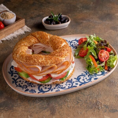 Turkish Stuffed Simit with Smoked & Cheese