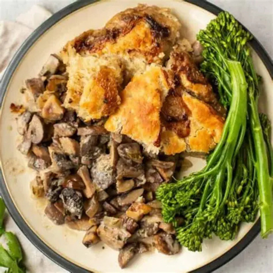 British Creamy Mushroom Pie with Chestnuts