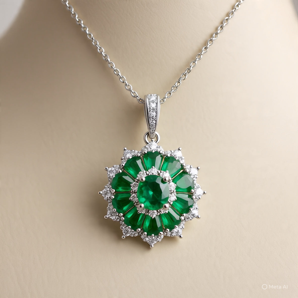Berkeley & Lords Emerald Cluster Pendant
