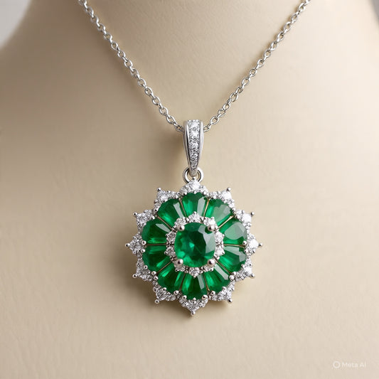 Berkeley & Lords Emerald Cluster Pendant