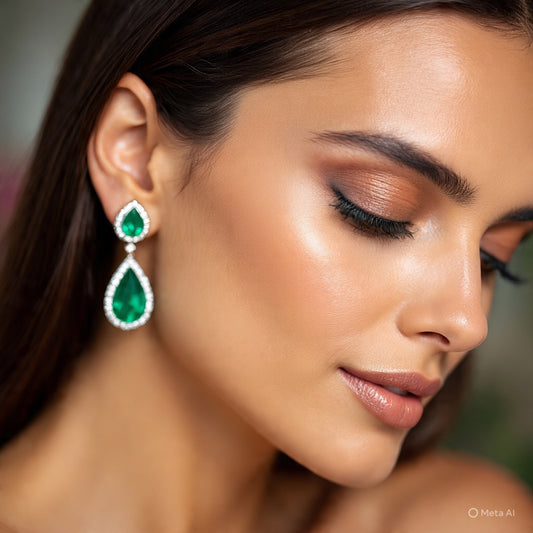 Berkeley & Lords Emerald Teardrop Earrings