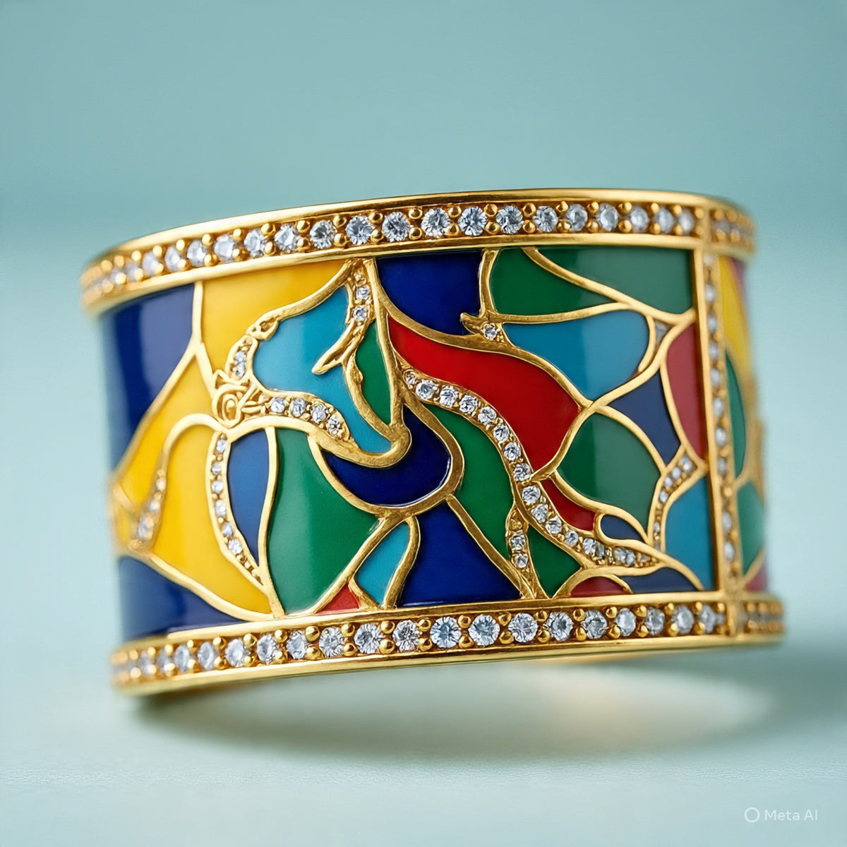 Berkeley & Lords Enamel Cuff Gold Bracelet