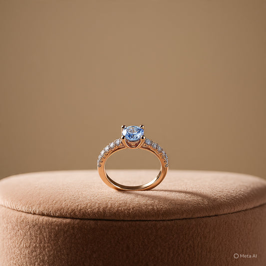 Berkeley & Lords Rose Luxe Sapphire Halo Ring