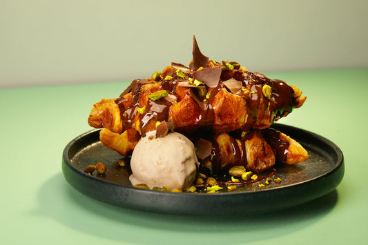 Dark Chocolate & Pistachio Croffle