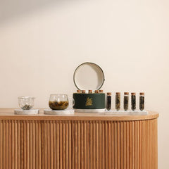 Feel Good Tea Green Leather Tea Box