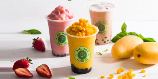 Chinese Fruit Bubble Tea (Mango, Lychee, Strawberry)