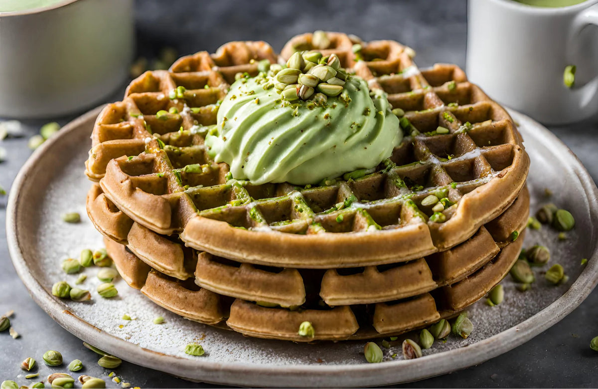 Pistachio & White Chocolate Crunch Waffles