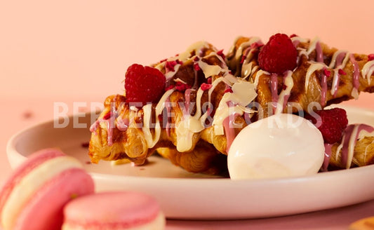 Ruby Chocolate & Raspberry Croffle