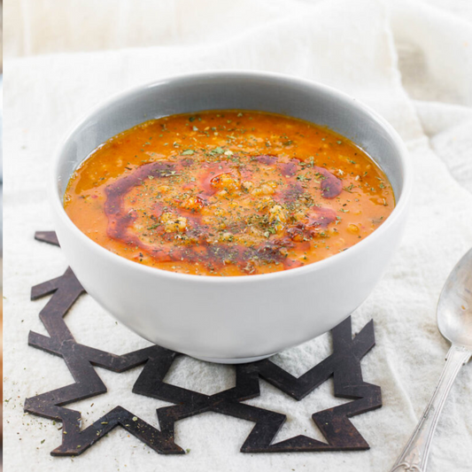 Turkish Ezogelin Soup With Red Lentils, Bulgur, and Rice