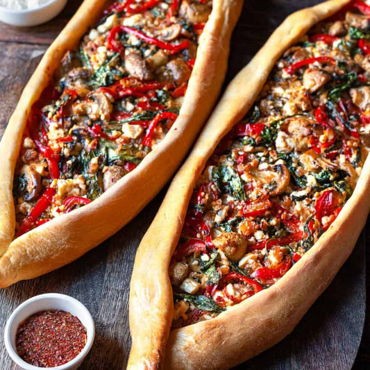 Turkish Turkish Pizza with Vegetables