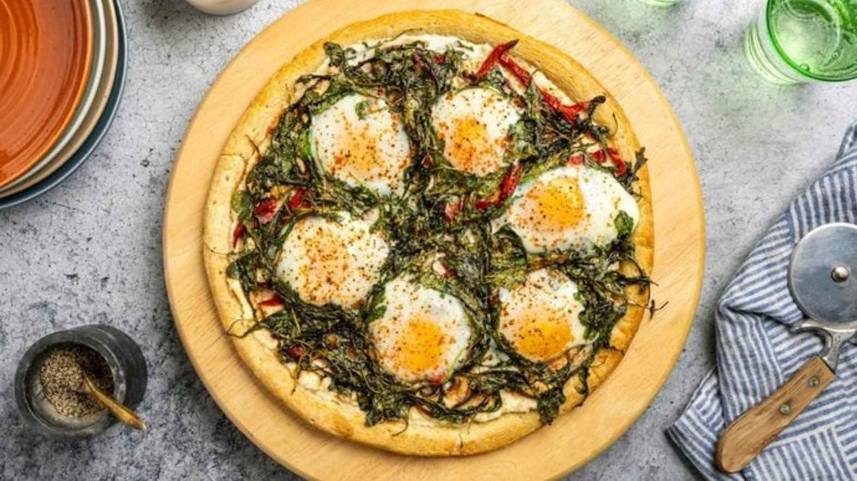 Italian Arugula & Mushroom Breakfast Pizza