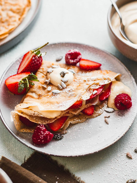 White Chocolate, Raspberry & Coconut Crepe