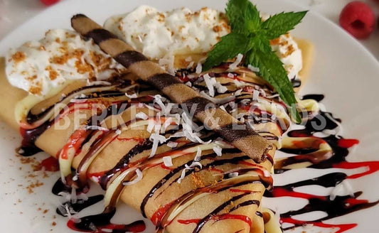 White Chocolate, Ruby & Raspberry Crêpe