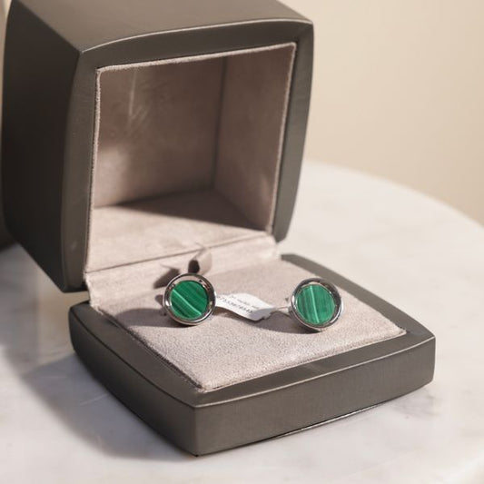 Zayan Malachite Silver Cufflinks