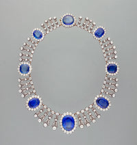Royal Sapphire & Diamond Necklace - 7-Stone Elegance