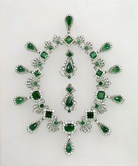 Emerald & Diamond Floral Necklace - Luxe Green Jewel