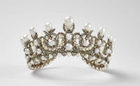 Pearl & Diamond Tiara - Luxe Floral Crown Jewel